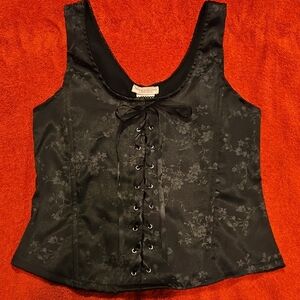 Meghan LA- Lace-Up Corset Top